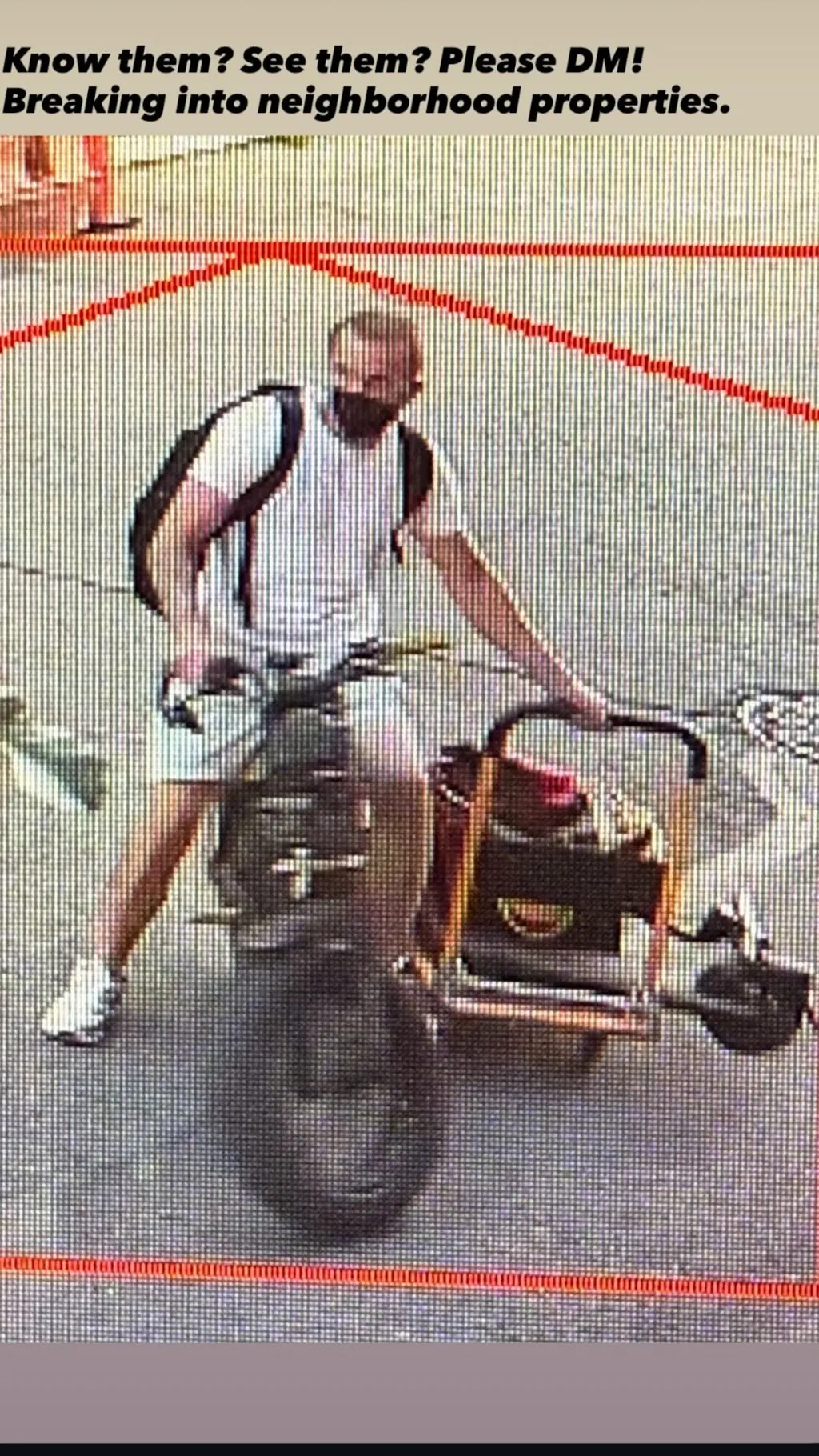 Suspect Carrying Scooter and Bike